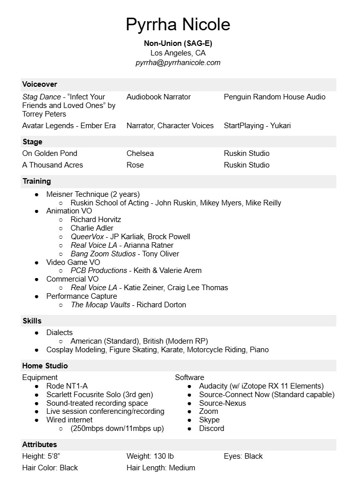 resumé preview